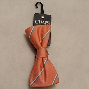 Chaps coral striped bow tie